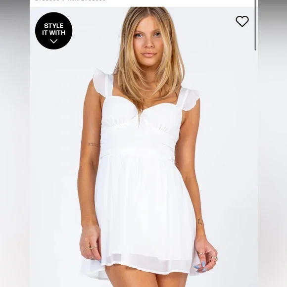 princess polly white flowy dress Emily Maxi Dress White main image 0